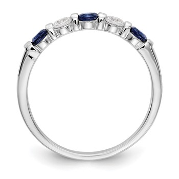 14k White Gold 2.9mm Sapphire AA Diamond Anniversary Band — alternate view