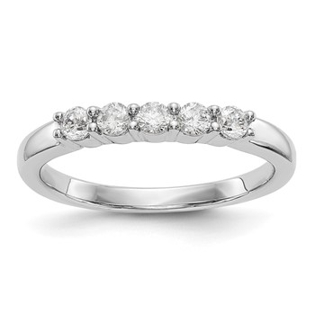 14K White Gold 5-Stone Shared Prong (Holds 5-2.5mm Round) Diamond Band Mounting