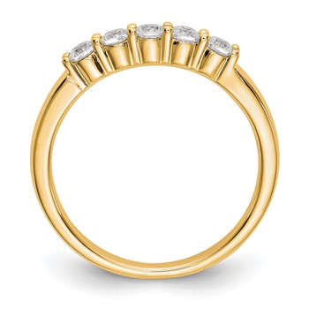 14K Yellow Gold 5-Stone Shared Prong (Holds 5-2.5mm Round) Diamond Band Mounting — alternate view