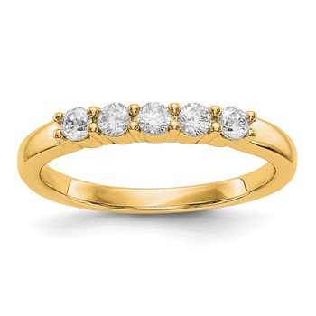 14K Yellow Gold 5-Stone Shared Prong (Holds 5-2.5mm Round) Diamond Band Mounting