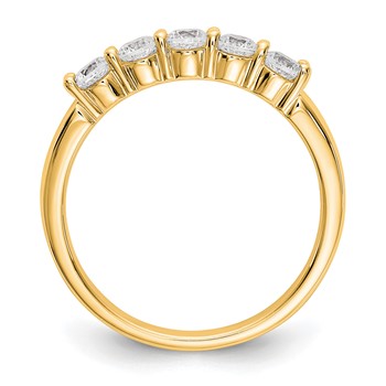 14K Yellow Gold 5-Stone Shared Prong (Holds 5-2.9mm Round) Diamond Band Mounting — alternate view