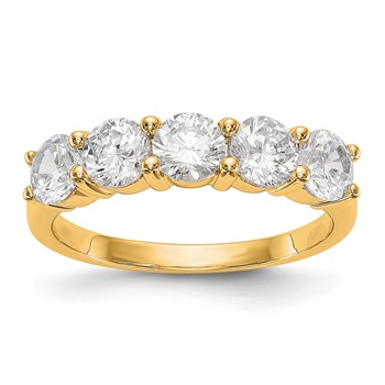 14K Yellow Gold 5-Stone Shared Prong (Holds 5-4.5mm Round) Diamond Band Mounting
