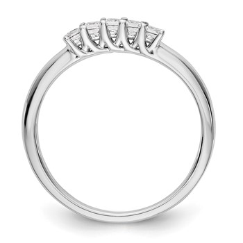 14K White Gold 5-Stone Shared Prong (Holds 5-2.0mm Princess) Diamond Band Mounting — alternate view
