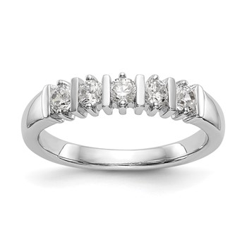 14k White Gold 5-Stone Anniversary Band Mounting