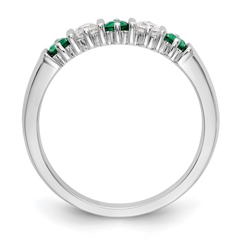 14k White Gold 2.75mm Emerald AA Diamond 5-Stone Ring — alternate view
