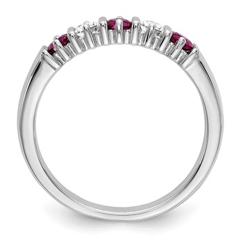 14k White Gold Ruby/Diamond Anniversary Ring — alternate view