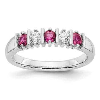 14k White Gold Ruby/Diamond Anniversary Ring
