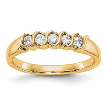 10K Yellow Gold 5-Stone Band Mounting