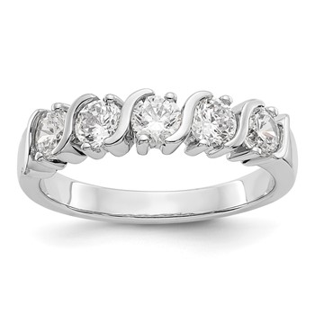 14K White Gold 5-Stone Prong-set (Holds 5-3.7mm Round) Diamond Band Mounting