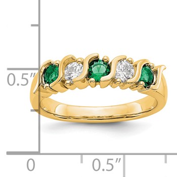 14k Yellow Gold w/Emerald Band Mounting — alternate view