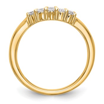 14K Yellow Gold 5-Stone Shared Prong (Holds 5-2.4mm Round) Diamond Band Mounting — alternate view