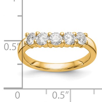 14K Yellow Gold 5-Stone Diamond Band Mounting — alternate view