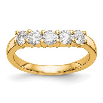 14K Yellow Gold 5-Stone Diamond Band Mounting