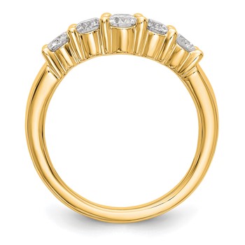 "14K Yellow Gold 5-Stone Shared Prong (Holds 1-3.7, 2-3.6, 2-3.5mm Round) Diamond Band Mounting" — alternate view
