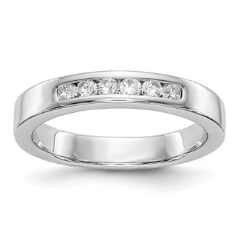 14k White Gold 6-Stone (Holds 6-2.1mm Round) Channel Band Mounting (Closed)