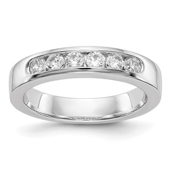 14k White Gold 6-Stone (Holds 6-2.7mm Round) Channel Band Mounting (Closed)