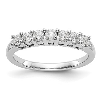 14K White Gold 7-Stone Shared Prong (Holds 7-2.6mm Round) Diamond Band Mounting