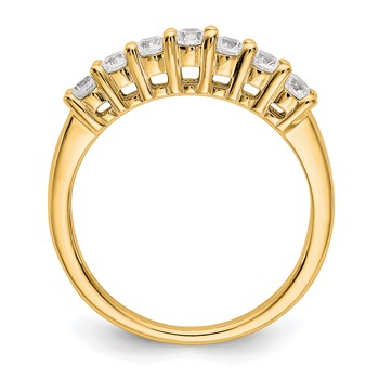 14K Yellow Gold 7-Stone Shared Prong (Holds 7-2.6mm Round) Diamond Band Mounting — alternate view
