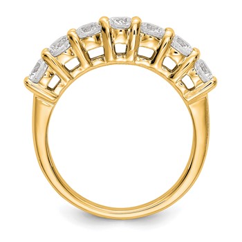 14K Yellow Gold 7-Stone Shared Prong (Holds 7-3.0mm Round) Diamond Band Mounting — alternate view