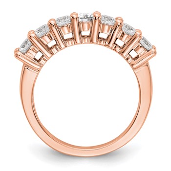 14K Rose Gold 7-Stone Shared Prong (Holds 7-3.3mm Round) Diamond Band Mounting — alternate view