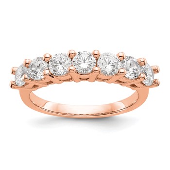 14K Rose Gold 7-Stone Shared Prong (Holds 7-3.3mm Round) Diamond Band Mounting
