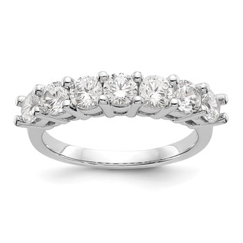 14K White Gold 7-Stone Shared Prong (Holds 7-3.3mm Round) Diamond Band Mounting