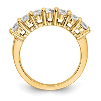 14K Yellow Gold 7-Stone Shared Prong (Holds 7-3.3mm Round) Diamond Band Mounting — alternate view