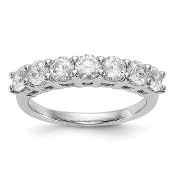 14K White Gold 7-Stone Shared Prong (Holds 7-3.7mm Round) Diamond Band Mounting