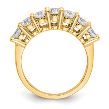 14K Yellow Gold 7-Stone Shared Prong (Holds 7-3.7mm Round) Diamond Band Mounting — alternate view