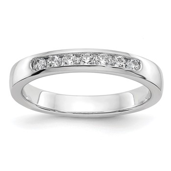 14k White Gold 7-Stone (Holds 7-2.0mm Round) Channel Band Mounting (Closed)