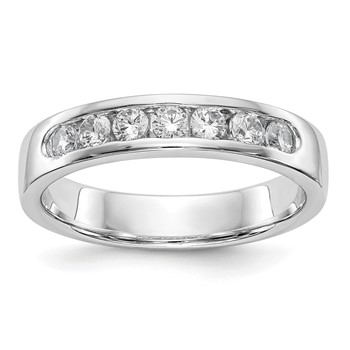 14k White Gold 7-Stone (Holds 7-2.4mm Round) Channel Band Mounting (Closed)