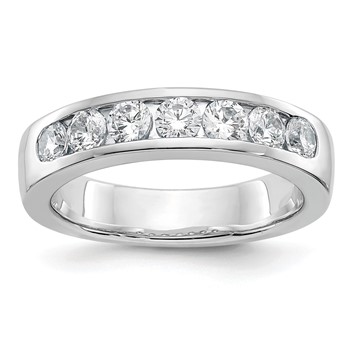 14k White Gold 7-Stone (Holds 7-3.3mm Round) Channel Band Mounting (Closed)