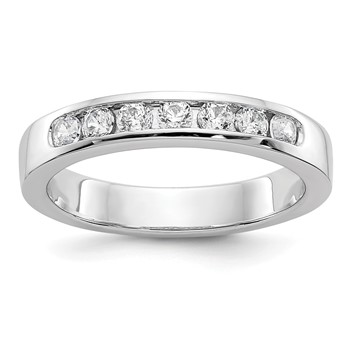 14k White Gold 7-Stone (Holds 7-2.4mm Round) Open Channel Band Mounting