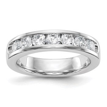 14k White Gold 7-Stone (Holds 7-3.3mm Round) Open Channel Band Mounting