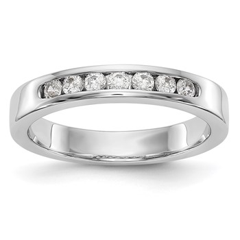 14k White Gold 7-Stone (Holds 7-2.1mm Round) Channel Band Mounting (Closed)