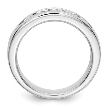 14k White Gold 7-Stone (Holds 7-3.4mm Round) Channel Band Mounting (Closed) — alternate view