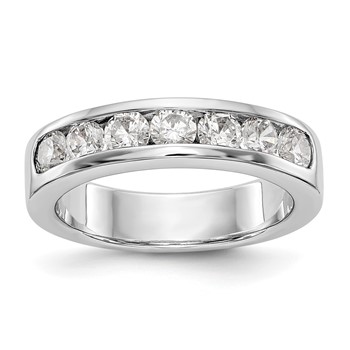14k White Gold 7-Stone (Holds 7-3.4mm Round) Channel Band Mounting (Closed)