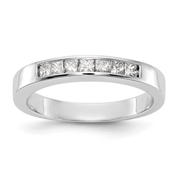 "14K White Gold 7-Stone (Holds 3-2.0, 4-1.9mm Princess) Channel Band Mounting"