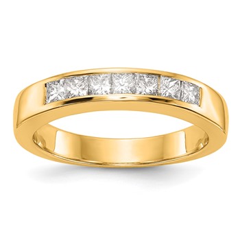 14K Yellow Gold 7-Stone Diamond Channel Band Mounting