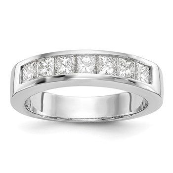 "14K White Gold 7-Stone (Holds 3-2.9, 2-2.8, 2-2.7mm Princess) Channel Band Mounting"
