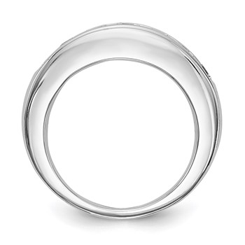 "14K White Gold 7-Stone (Holds 1-3.6, 2-3.4, 2-3.2, 2-3.0mm Round) Graduated Channel Band Mounting" — alternate view