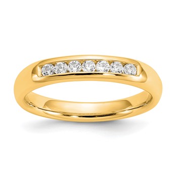 14K Yellow Gold 7-Stone Diamond Channel Band Mounting