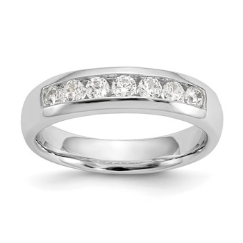 14K White Gold 7-Stone (Holds 7-2.5mm Round) Channel Band Mounting