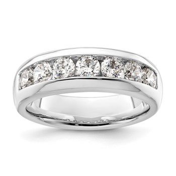 14K White Gold 7-Stone (Holds 7-3.4mm Round) Channel Band Mounting