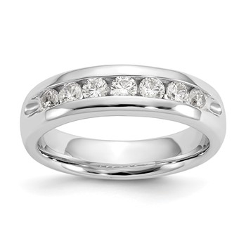 14K White Gold 7-Stone (Holds 7-2.7mm Round) Channel Band Mounting