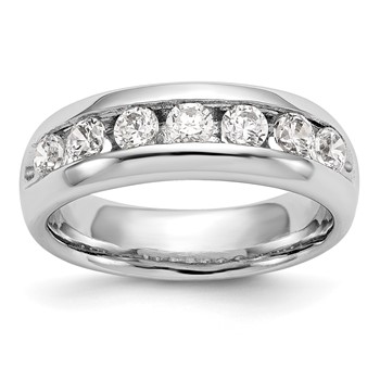 14K White Gold 7-Stone (Holds 7-3.4mm Round) Channel Band Mounting