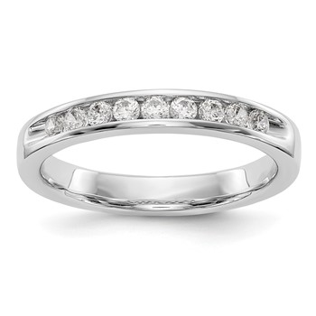 14k White Gold 9-Stone (Holds 9-2.0mm Round) Ladies Channel Band Mounting