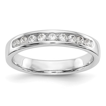 14k White Gold 9-Stone (Holds 9-1.9mm Round) Channel Band Mounting (Closed)