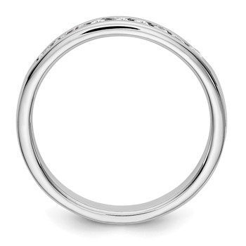 14k White Gold 9-Stone (Holds 9-2.0mm Round) Channel Band Mounting (Closed) — alternate view