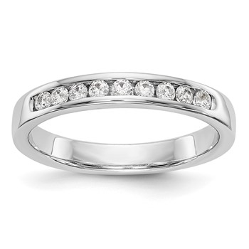 14k White Gold 9-Stone (Holds 9-2.0mm Round) Channel Band Mounting (Closed)